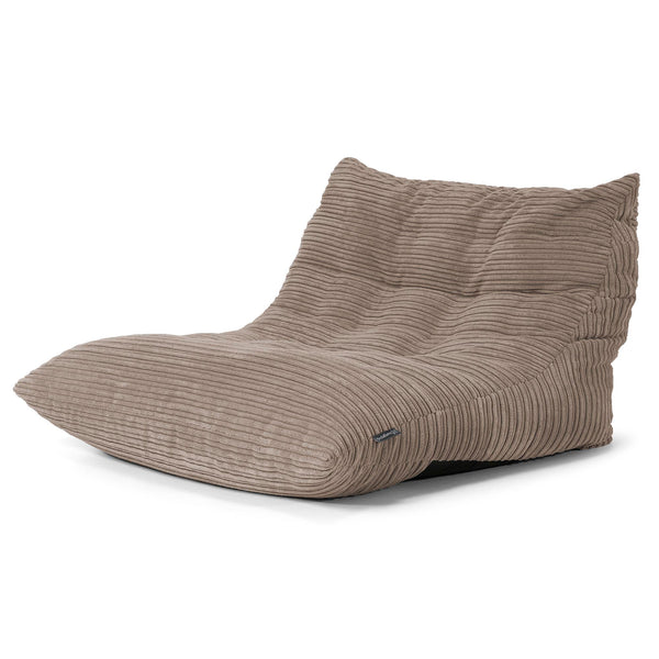 Fauteuil Pouf de Sol Noah - Côtelé Grège 01