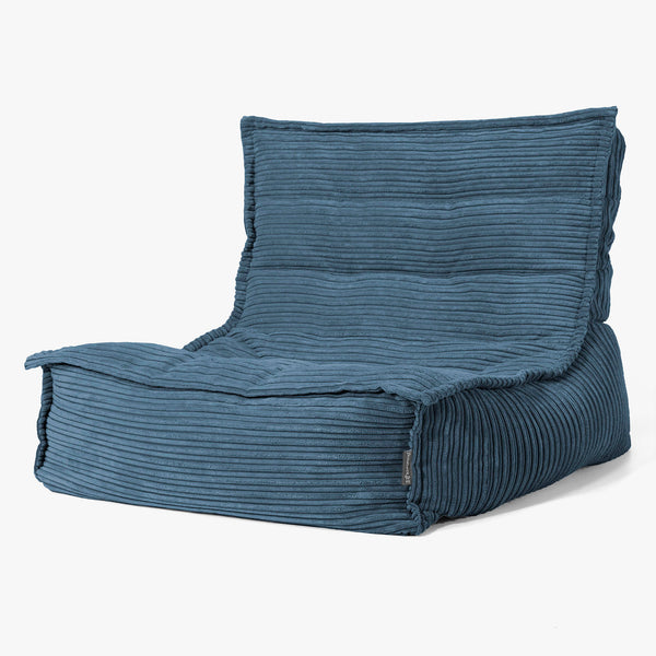 Fauteuil Pouf de Sol Oliver - Côtelé Bleu Marine