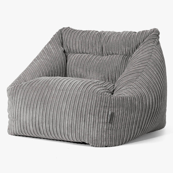 Fauteuil Pouf Maya - Côtelé Anthracite 01