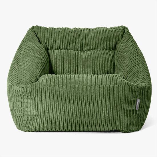Fauteuil Pouf Maya - Côtelé Vert Forêt 03