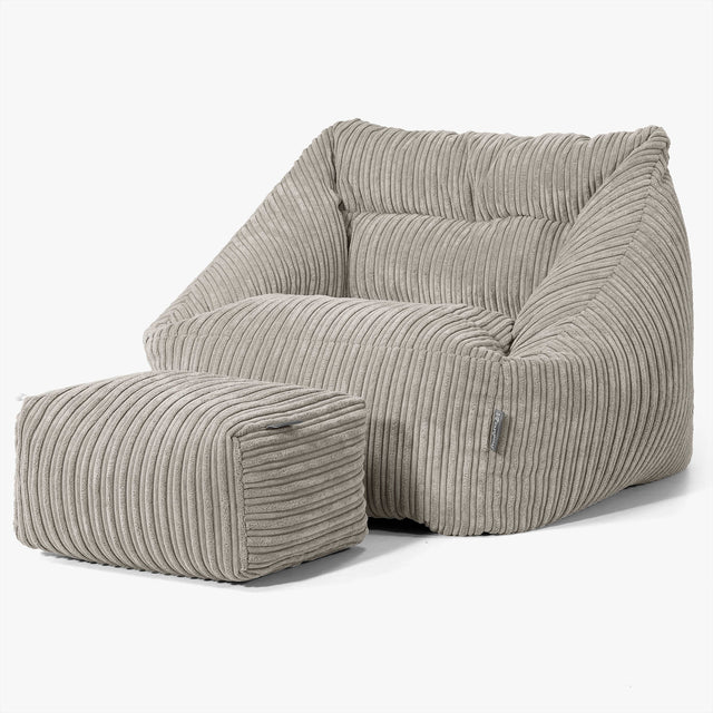 Fauteuil Pouf Maya - Côtelé Vison 02