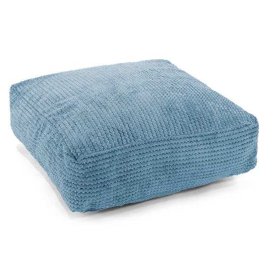 Grand Coussin de Sol - Velours Côtelé Gaufré Bleu Ciel 01