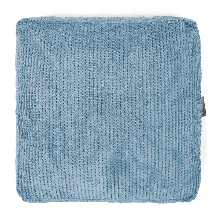 Grand Coussin de Sol - Velours Côtelé Gaufré Bleu Ciel 03
