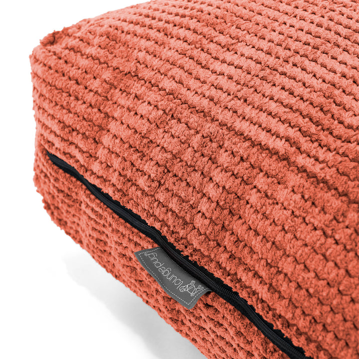 Grand Coussin de Sol - Velours Côtelé Gaufré Citrouille 02