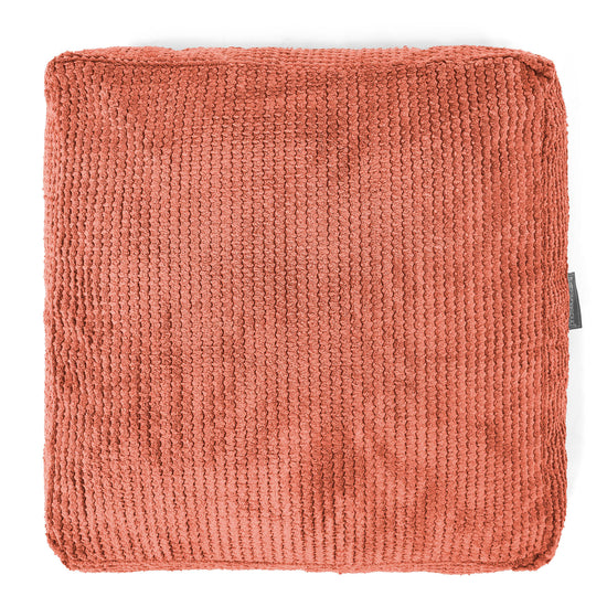 Grand Coussin de Sol - Velours Côtelé Gaufré Citrouille 03