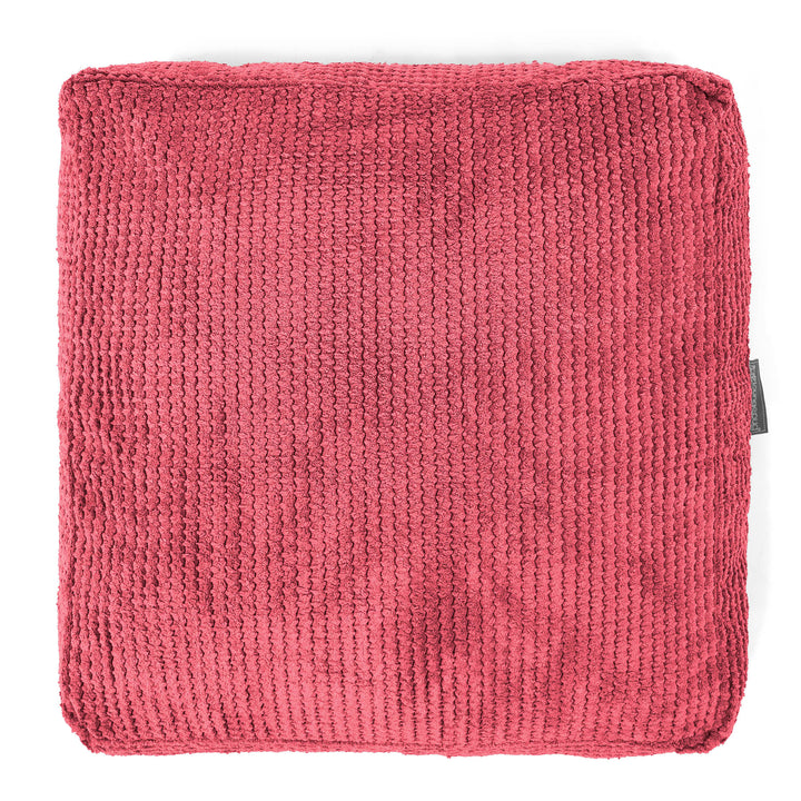 Grand Coussin de Sol - Velours Côtelé Gaufré Rouge pastel 03