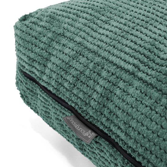 Grand Coussin de Sol - Velours Côtelé Gaufré Vert Mousse 02