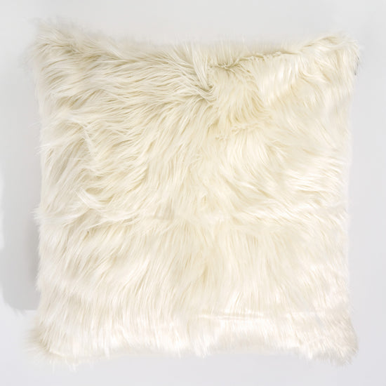 Grand Housse de Coussin 70 x 70cm -Imitation fourrure à poils longs Crème 01