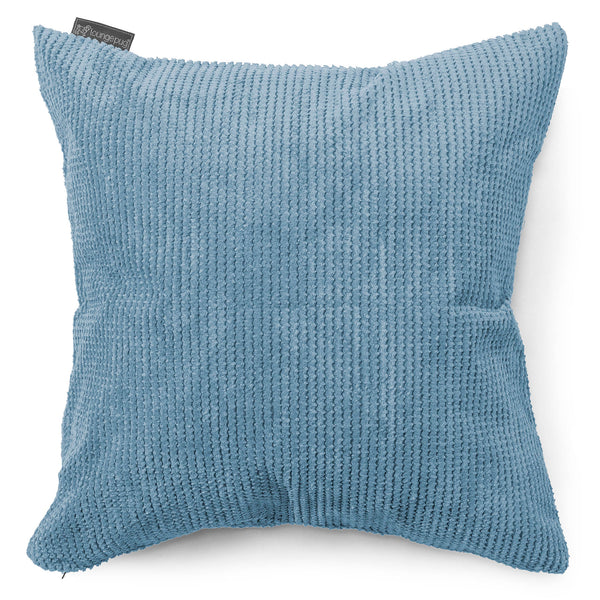 Grand Housse de Coussin 70 x 70cm - Velours Côtelé Gaufré Bleu Ciel 01