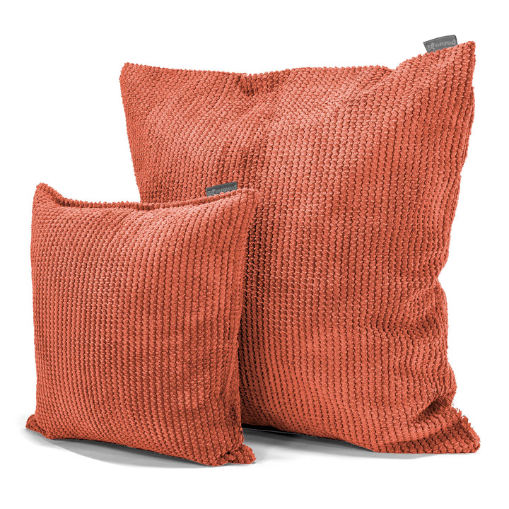 Grand Housse de Coussin 70 x 70cm - Velours Côtelé Gaufré Citrouille 02