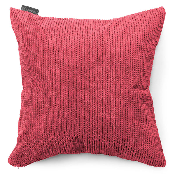 Grand Housse de Coussin 70 x 70cm - Velours Côtelé Gaufré Rouge pastel 01