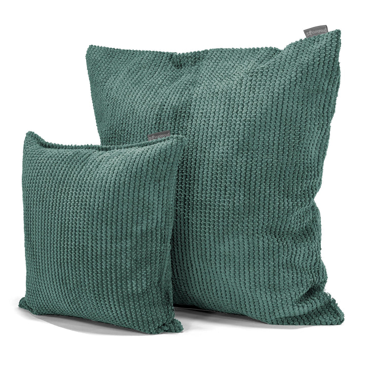 Grand Housse de Coussin 70 x 70cm - Velours Côtelé Gaufré Vert Mousse 02
