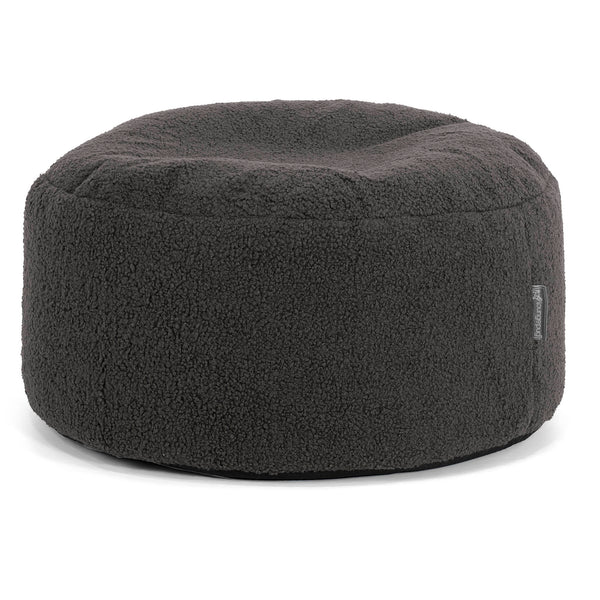 Grand Repose-pied Rond - Bouclé Anthracite 01
