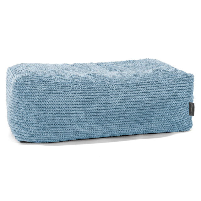 Gros Repose Pied - Velours Côtelé Gaufré Bleu Ciel 01