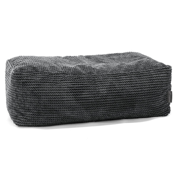 Gros Repose Pied - Velours Côtelé Gaufré Noir 01