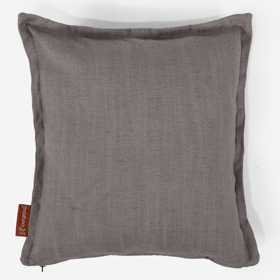 Housse de Coussin 47 x 47cm - Aspect Lin Gris Ardoise  01