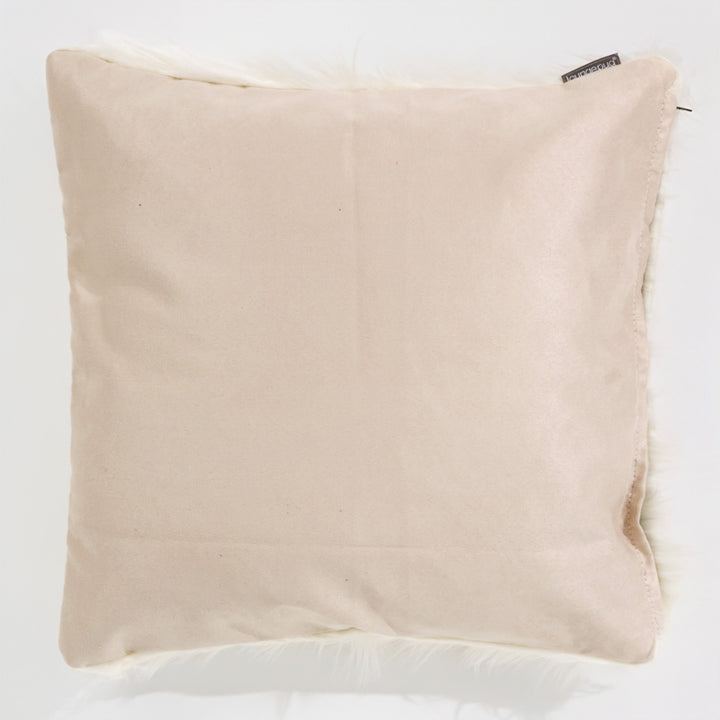 Housse de Coussin 47 x 47cm - Imitation fourrure à poils longs Crème 02