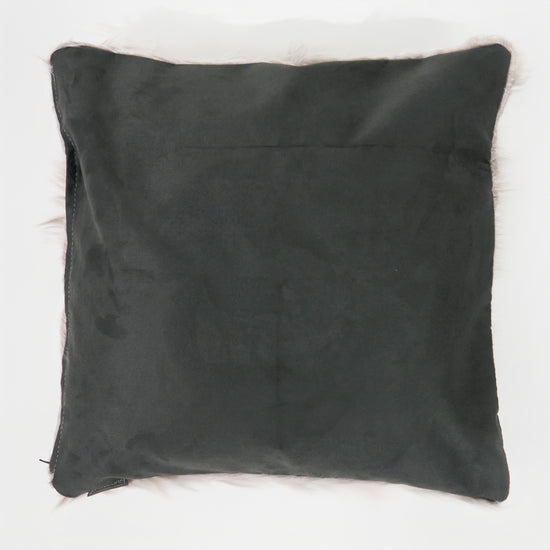 Housse de Coussin 47 x 47cm - Imitation fourrure à poils longs Gris 02