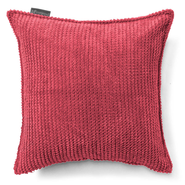 Housse de Coussin 47 x 47cm - Velours Côtelé Gaufré Rouge pastel 01