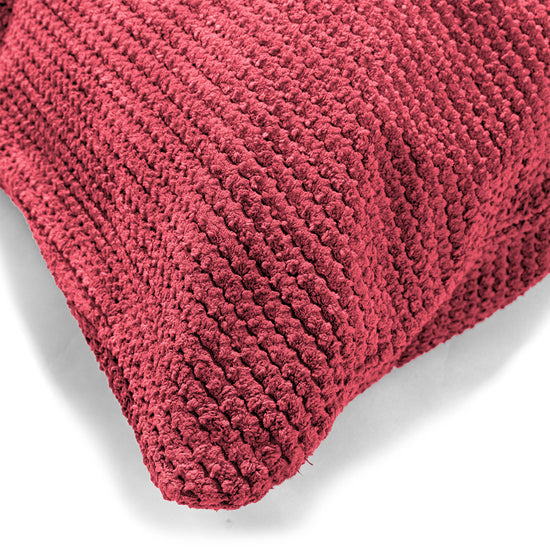 Housse de Coussin 47 x 47cm - Velours Côtelé Gaufré Rouge pastel 03