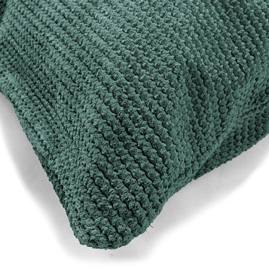Housse de Coussin 47 x 47cm - Velours Côtelé Gaufré Vert Mousse 03