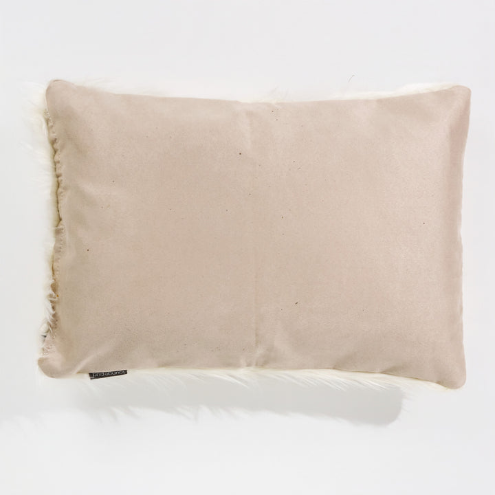 Housse de Coussin Rectangulaire 35 x 50cm - Imitation fourrure à poils longs Crème 02