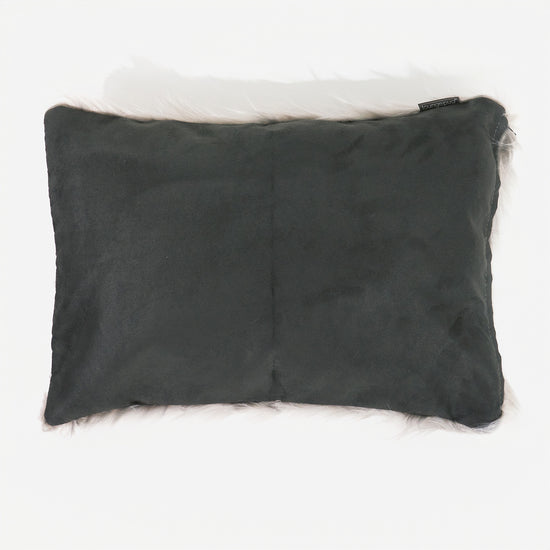 Housse de Coussin Rectangulaire 35 x 50cm - Imitation fourrure à poils longs Gris 02