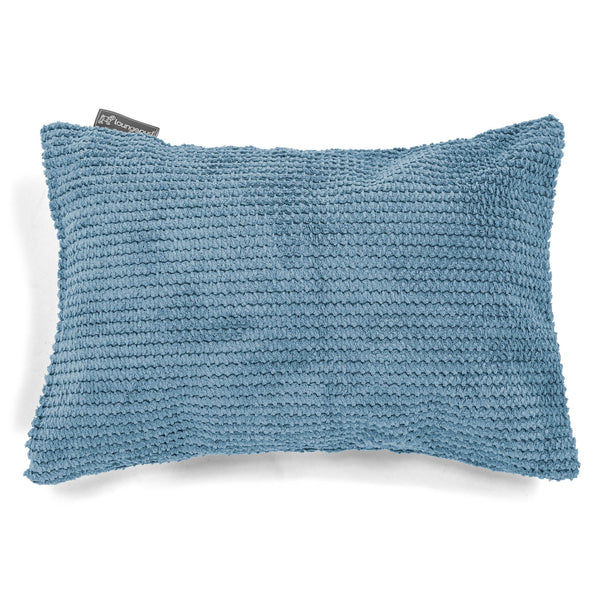 Housse de Coussin Rectangulaire 35 x 50cm - Velours Côtelé Gaufré Bleu Ciel 01