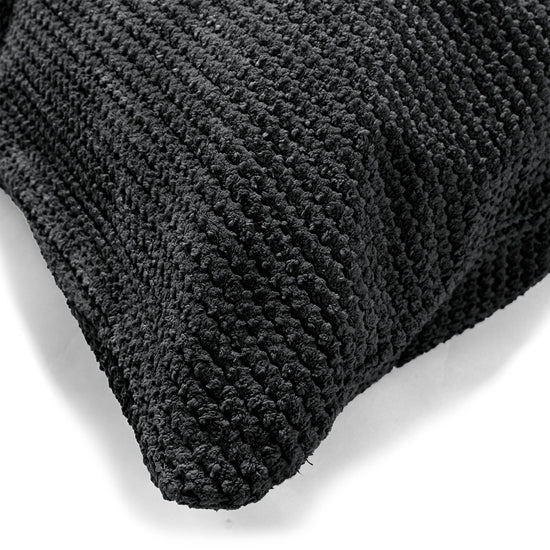 Housse de Coussin Rectangulaire Géant 40 x 70cm - Velours Côtelé Gaufré Noir 02