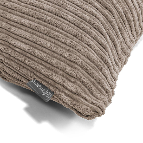 Housse de Coussin Rond 50cm - Côtelé Grège 02