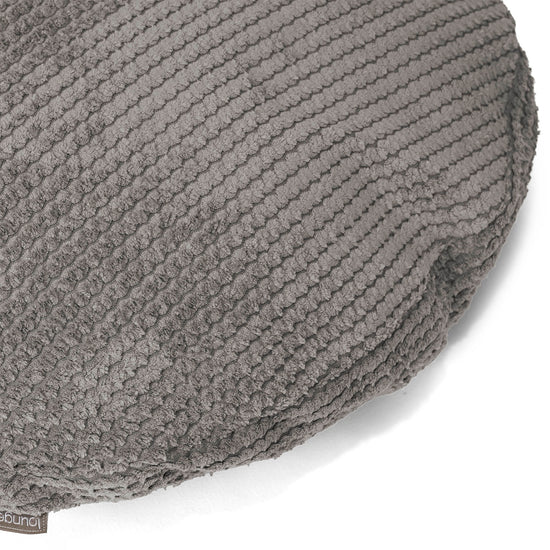 Housse de Coussin Rond 50cm - Velours Côtelé Gaufré Anthracite 02