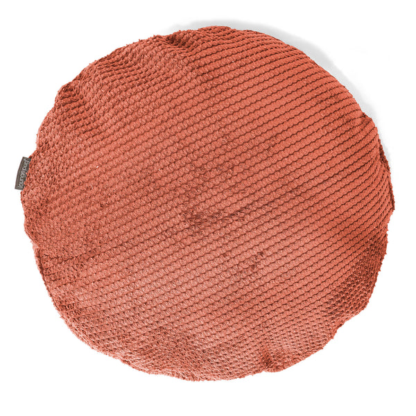 Housse de Coussin Rond 50cm - Velours Côtelé Gaufré Citrouille 01