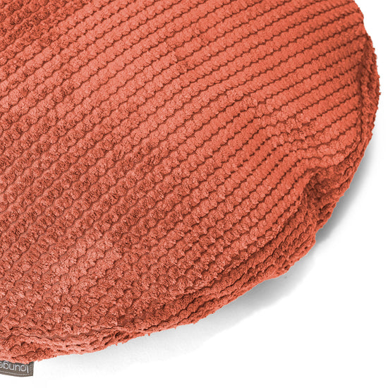 Housse de Coussin Rond 50cm - Velours Côtelé Gaufré Citrouille 02