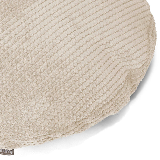 Housse de Coussin Rond 50cm - Velours Côtelé Gaufré Ivoire 02