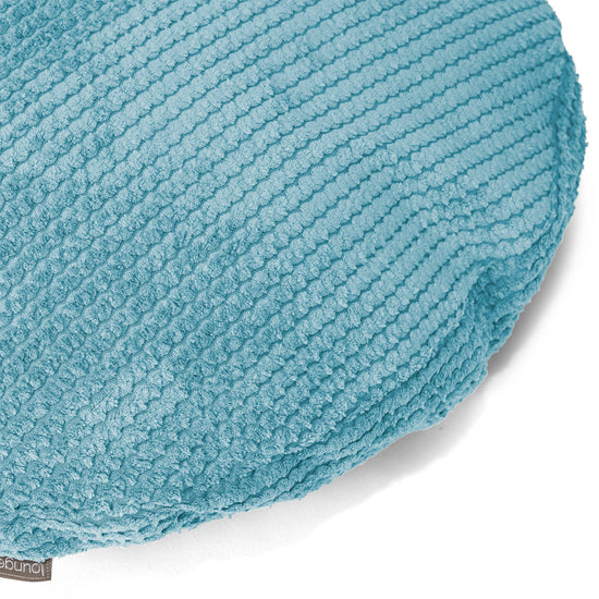 Housse de Coussin Rond 50cm - Velours Côtelé Gaufré Mer Égée 02