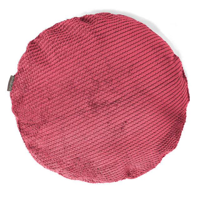 Housse de Coussin Rond 50cm - Velours Côtelé Gaufré Rouge pastel 01