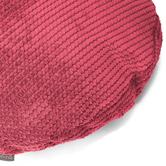 Housse de Coussin Rond 50cm - Velours Côtelé Gaufré Rouge pastel 02