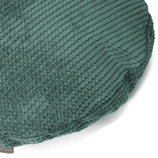 Housse de Coussin Rond 50cm - Velours Côtelé Gaufré Vert Mousse 02