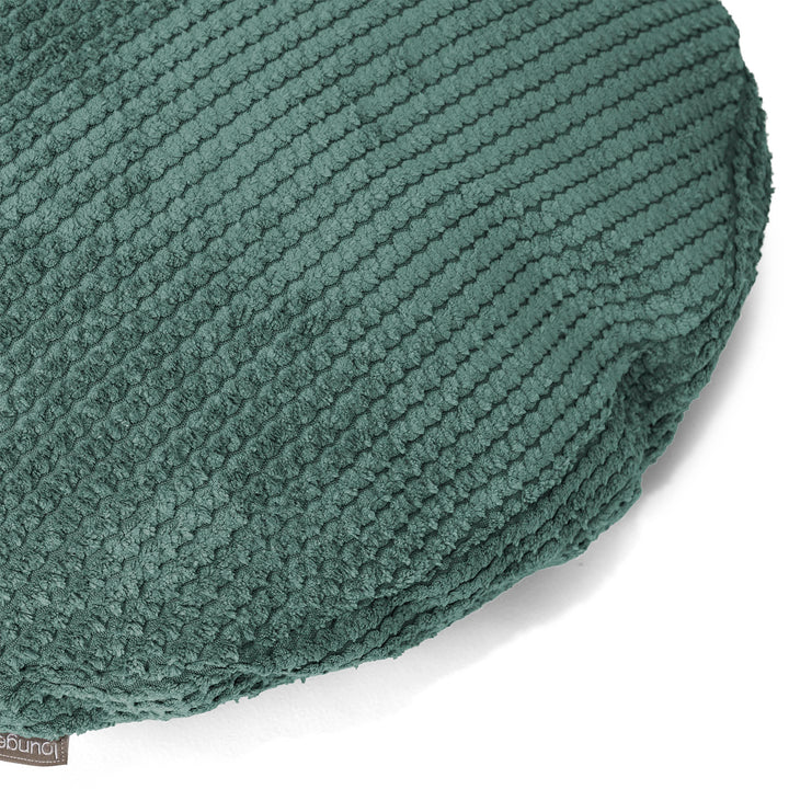 Housse de Coussin Rond 50cm - Velours Côtelé Gaufré Vert Mousse 02