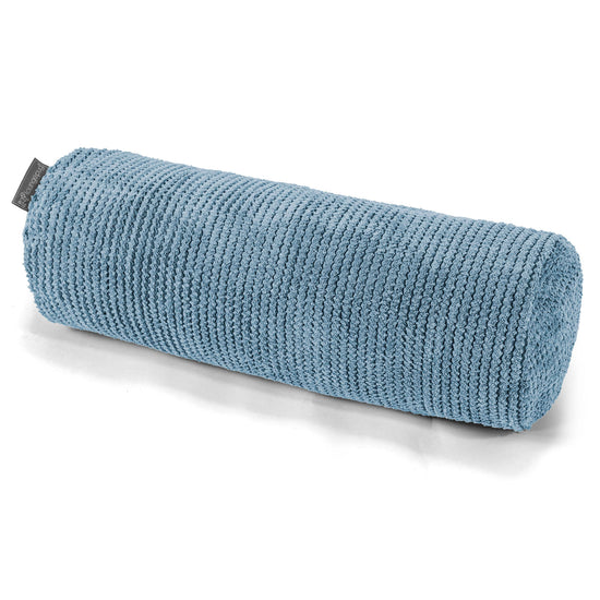 Housse de Traversin 20 x 55cm - Velours Côtelé Gaufré Bleu Ciel 01