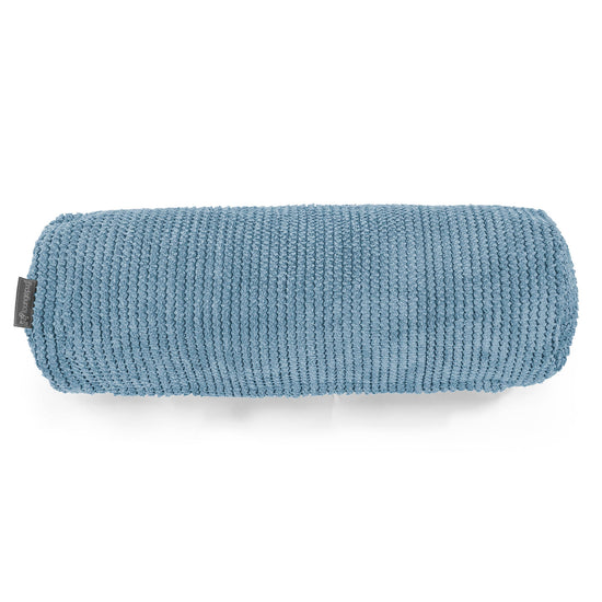 Housse de Traversin 20 x 55cm - Velours Côtelé Gaufré Bleu Ciel 02