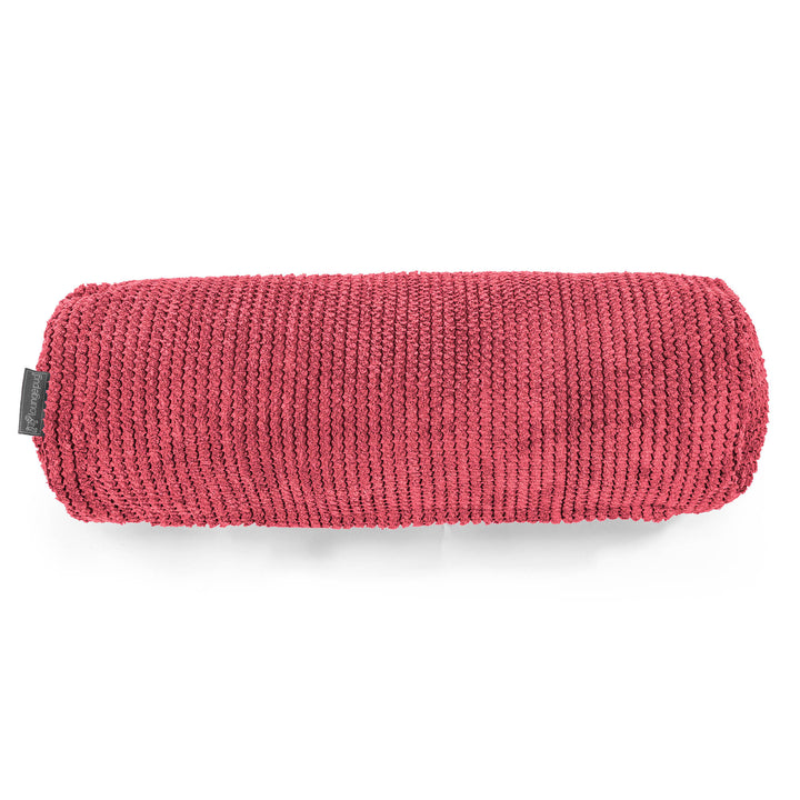 Housse de Traversin 20 x 55cm - Velours Côtelé Gaufré Rouge pastel 02