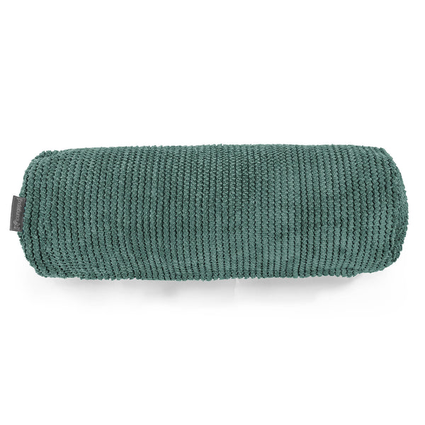 Housse de Traversin 20 x 55cm - Velours Côtelé Gaufré Vert Mousse 01