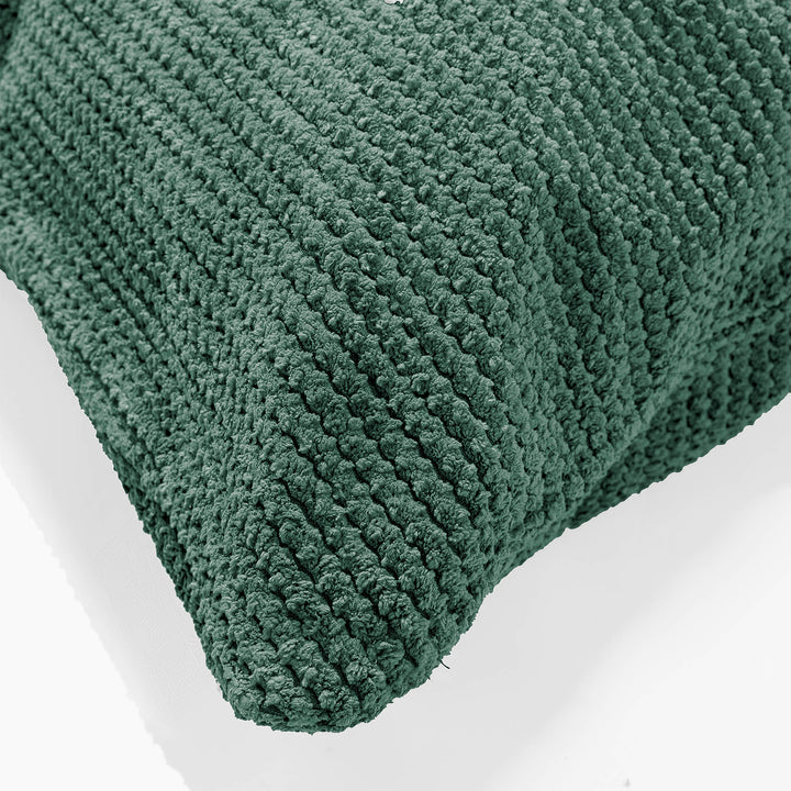Housse de Traversin 20 x 55cm - Velours Côtelé Gaufré Vert Mousse 03