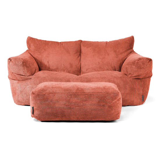 Joséphine Canapé Pouf - Velours Côtelé Gaufré Citrouille 02