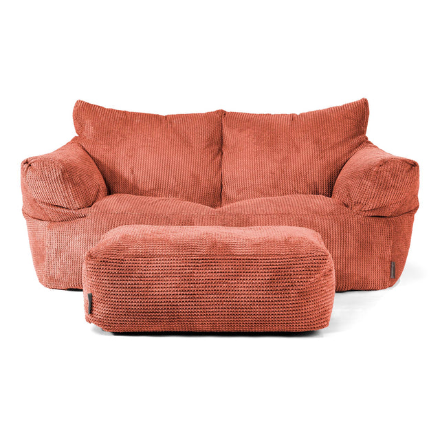 Joséphine Canapé Pouf - Velours Côtelé Gaufré Citrouille 02