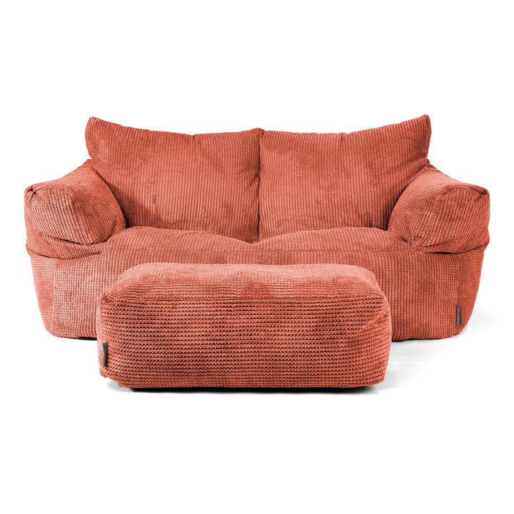 Joséphine Canapé Pouf - Velours Côtelé Gaufré Citrouille 02