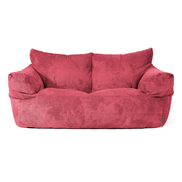 Joséphine Canapé Pouf - Velours Côtelé Gaufré Rouge pastel 01