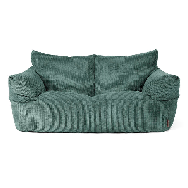 Joséphine Canapé Pouf - Velours Côtelé Gaufré Vert Mousse 01