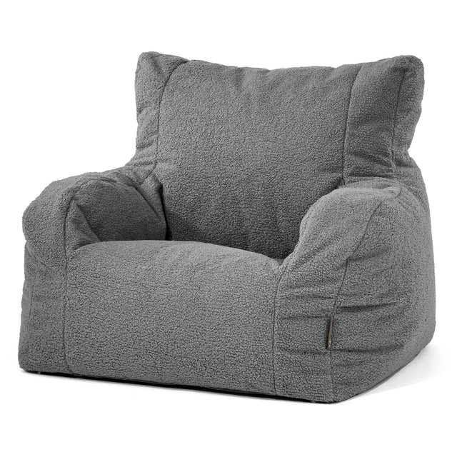 Joséphine Pouf Fauteuil Design - Bouclé Gris 01